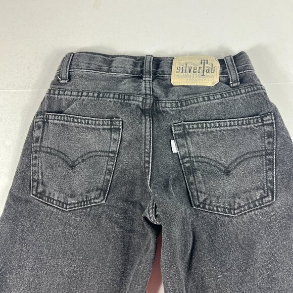 Levi's Silver Tab Jeans Kids 8 Reg Stay Loose Fit Black Faded Cotton Denim - Picture 10 of 16